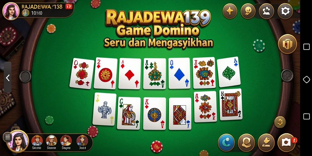 Tampilan gameplay seru dalam RAJADEWA138 saat bermain Domino.